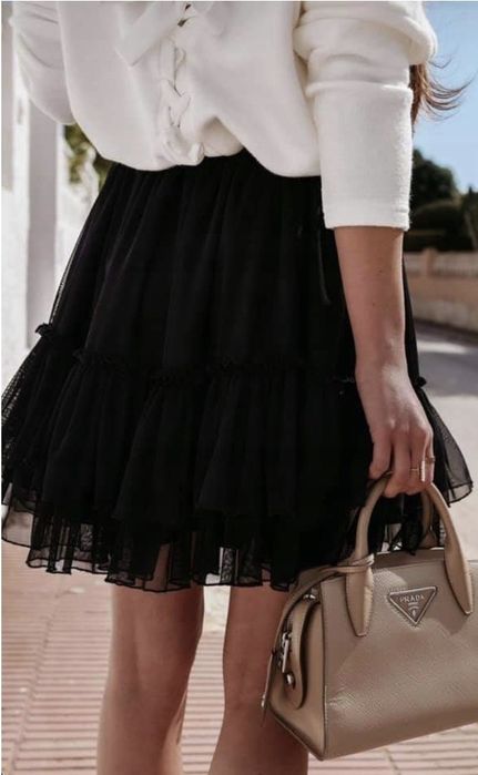 Czarna spódniczka spódnica tiulowa mini bocca
