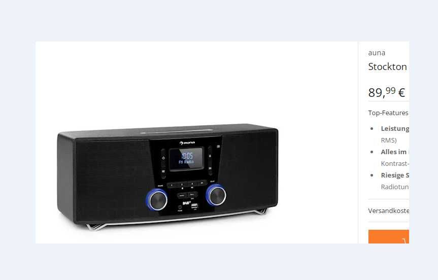 Громкий проигрыватель 36 Вт Активная колонка auna Stockton