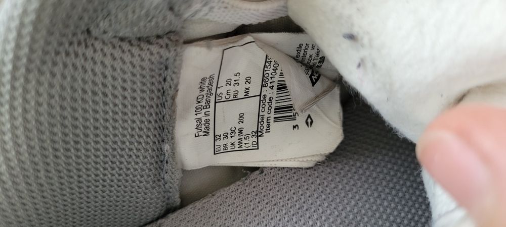 Buty do piłki halowej białe rozmiar 32