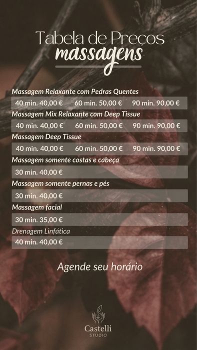 Mix de Massagem Relaxante Com Pedras Quentes.