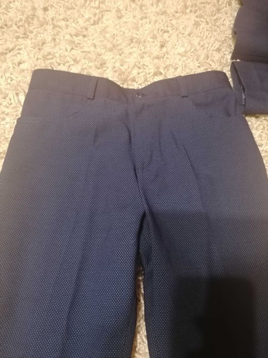 garnitur chłopięcy (marynarka + spodnie), granatowy, rozm.140