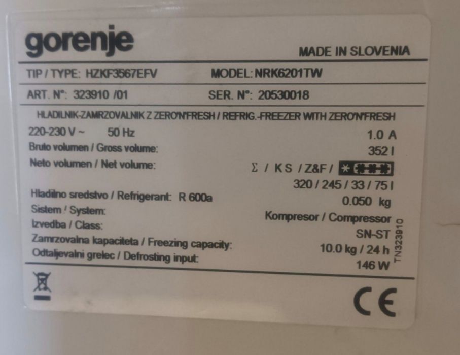 Плата та дисплей для холодильника GORENJE NRK 6201 TW