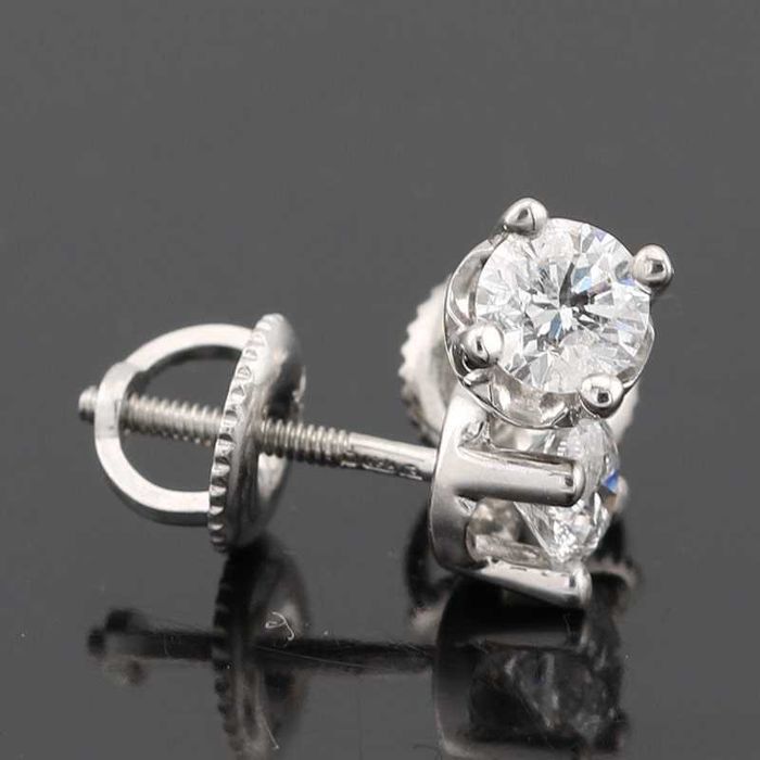 Złote kolczyki z brylantami 0.80ct białe złoto 18K