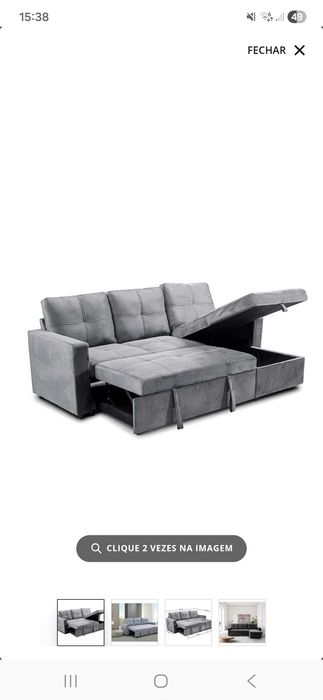 Sofá com chaise 3 lugares