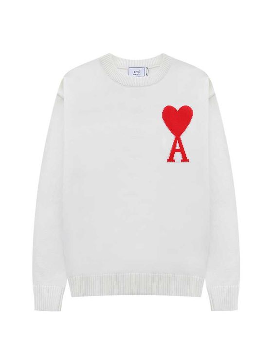 Светр AMI Paris Ami De Coeur Oversize Sweater White