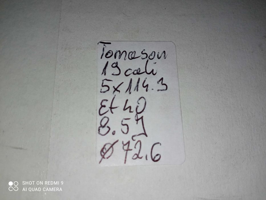 Felgi Tomason TN19 19cal 5x114,3 et40 Toyota Honda Renault Hyundai Kia