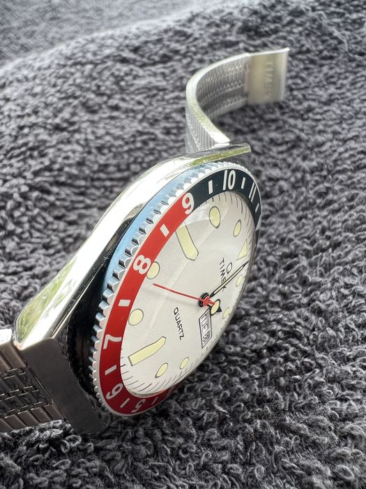 Timex Q Hydromod, White Pepsi, super stan, olej, zamiany