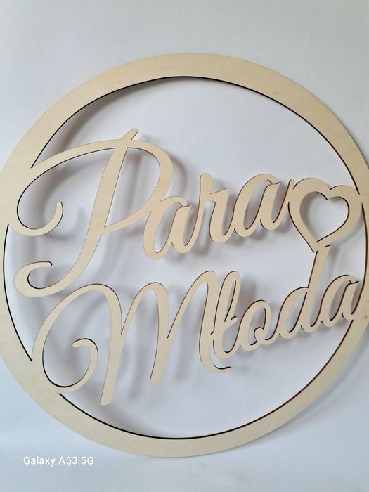 Koło obręcz Para Młoda tablica dekoracje sali wesele ślub