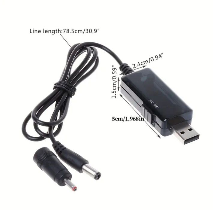 Перехідник від павербанка до Wi-Fi роутера (USB–DC 9V/12V)