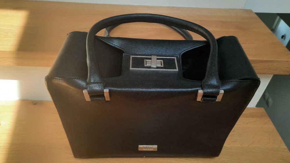 SIMPLE - duża, czarna torebka skórzana damska