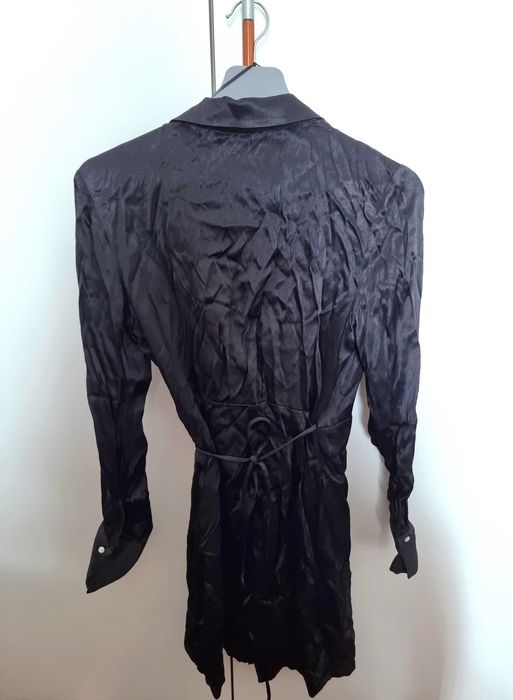Vestido preto Mango com botões brilhantes 100% viscose, XS - novo