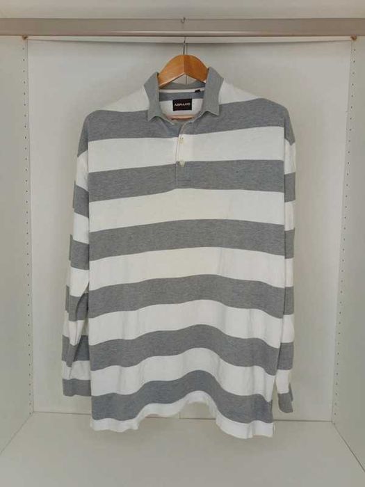 Biała szara koszulka polo w paski Abrams rozmiar XXL