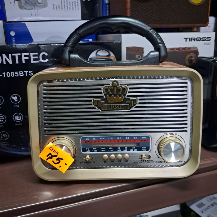 Radio solarne przenośne w stylu retro na Bluetooth