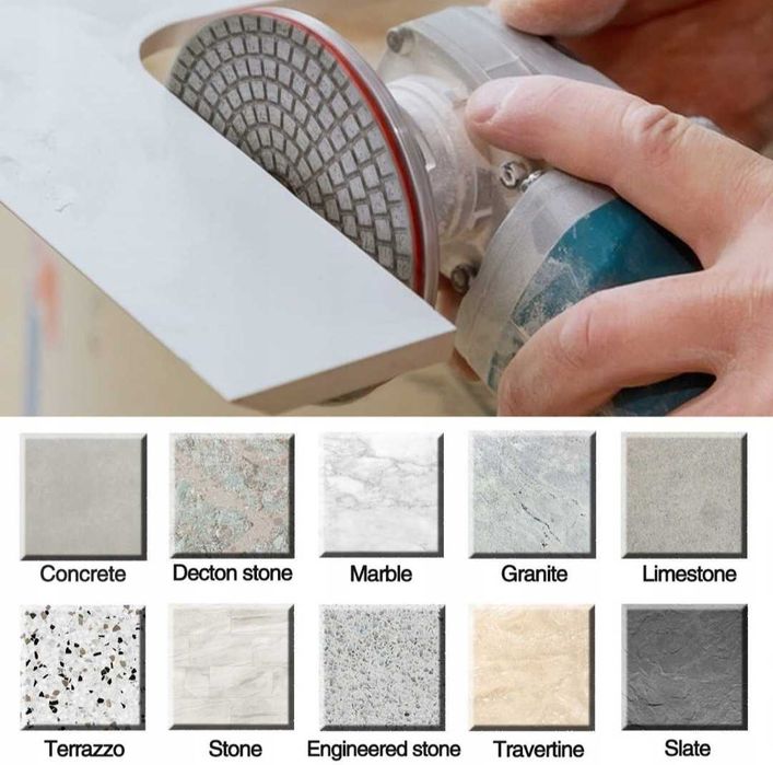 Zestaw Tarcze 7 Sztuk Diamentowe do Szlifowania Polerowania