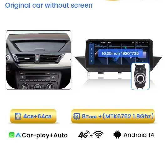 Radio Android 12 BMW X1 E84 (2009-2015) 10.25" 4/64GB CarPlay / Auto 4G