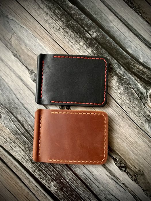 Кожаный зажим для денег,кошелек,портмоне ручной работы t.d.family !