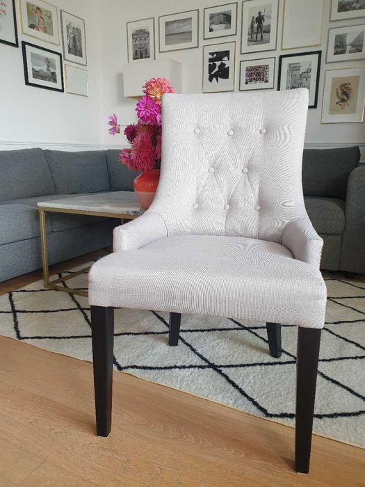 Krzesła tapicerowane Chesterfield Meble, 4 szt. szare