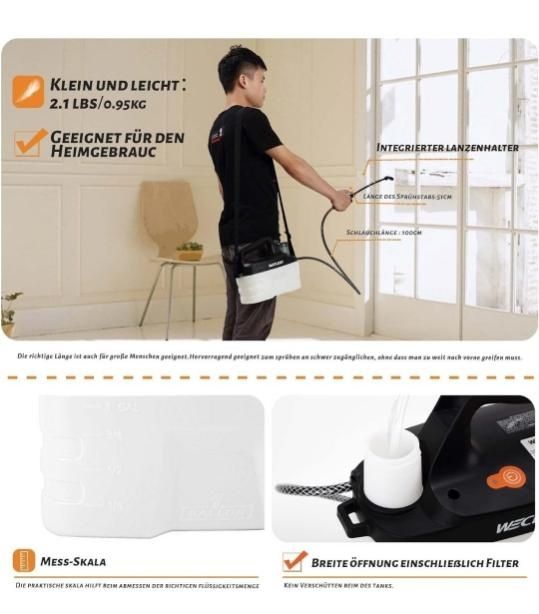 WECLEAN Elektryczny opryskiwacz ciśnieniowy prace ogrodowe i inne nowy