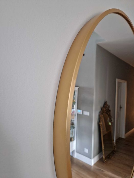 Lustro loft w okrągłej aluminiowej ramie 90 m