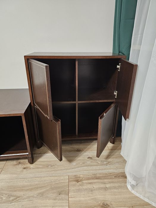 Komplet mebli salonowych – ciemny brąz