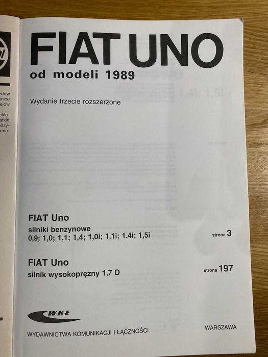 Serwisówka FIAT UNO – obsługa i naprawa (od modeli 1989)