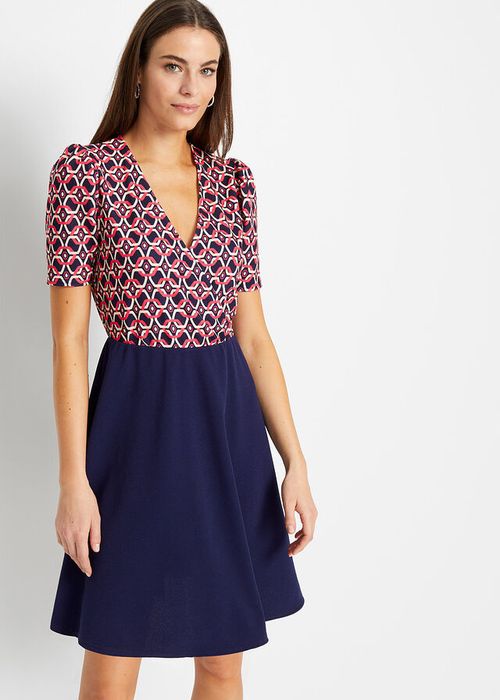 B.P.C sukienka granatowa nadruk ^44/46