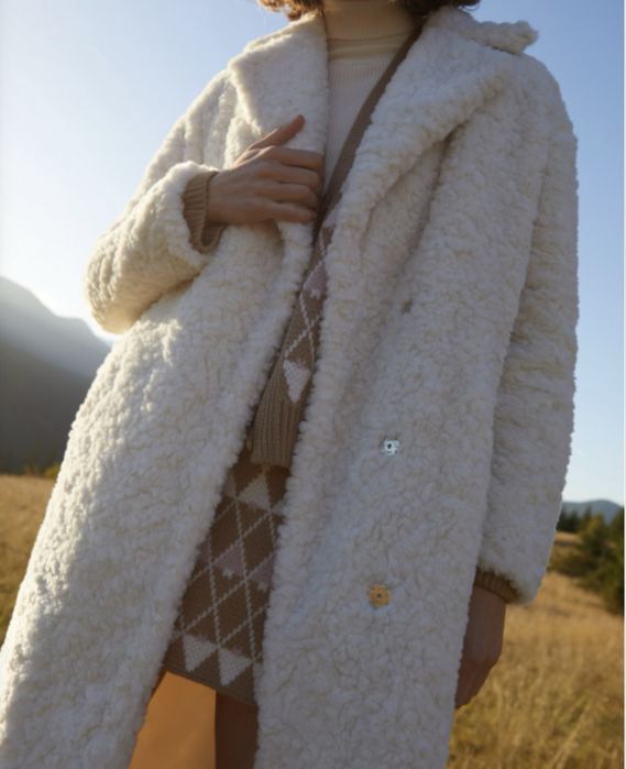 Шуба еко хутро Gepur ,молочного кольору