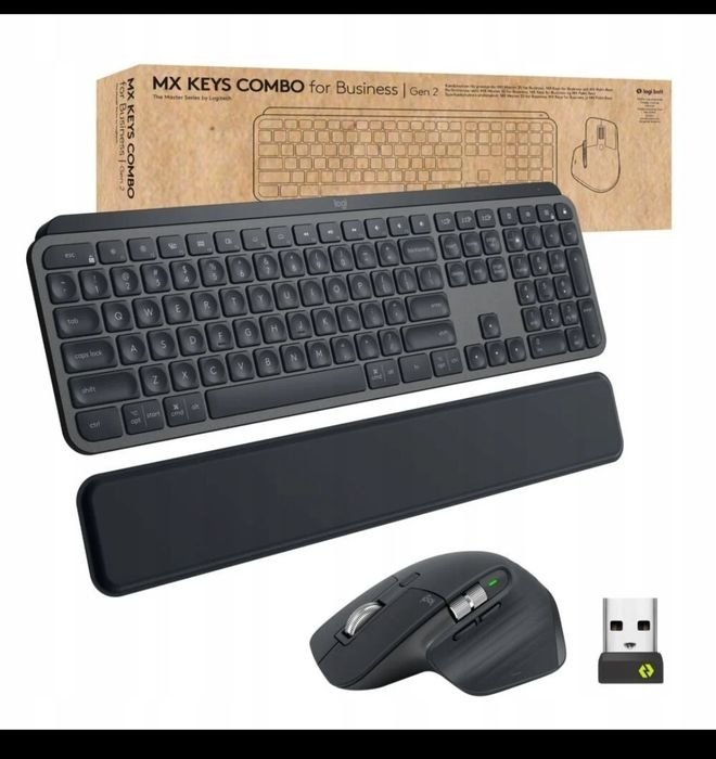 Klawiatura + mysz Logitech Logitech MX Keys Business 2gen - Nowe , wersja UK, Plomby na Opakowaniu!!!
