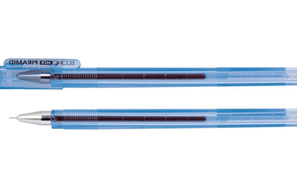 8 синіх ручок гелевих ECONOMIX Piramid