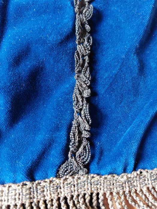 Conjunto naperons vintage em azul.