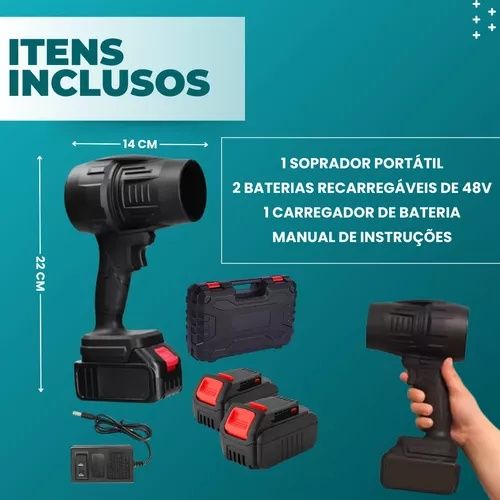 Soprador ar 48v novo 2 baterias
