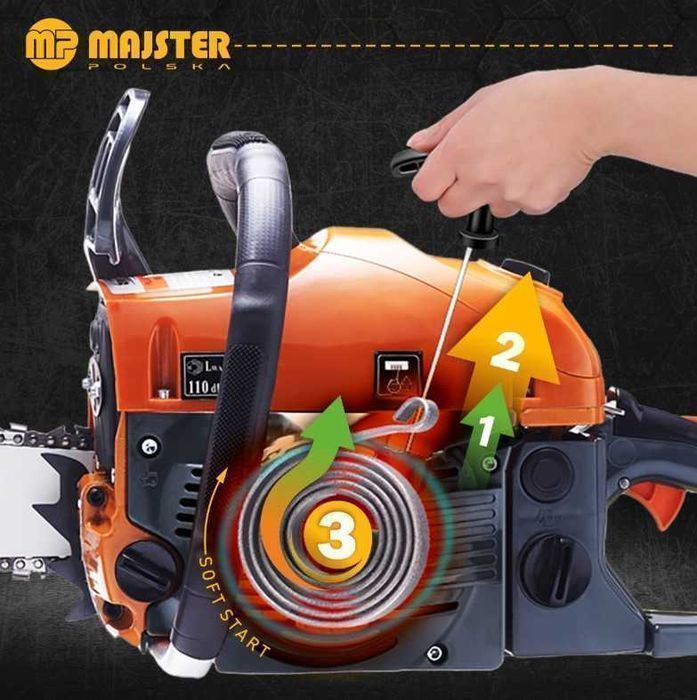 Mocna Piła Spalinowa MAJSTER 2 Prowadnice 16'' i 18'' Zestaw 5.7KM