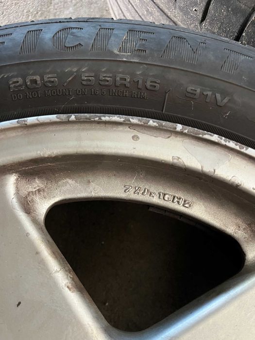 4 Jantes R16 5×112 7j et45 + Pneus Goodyear efficient 205/55/R16 91V