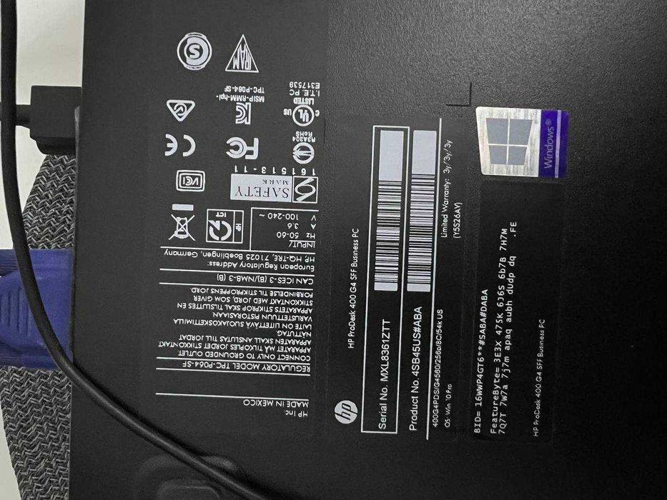 Комплект ПК HP ProDesk 400 + монітор 24" AOC + клава + миша