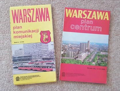 Warszawa Plan Miasta lata 80 mapa