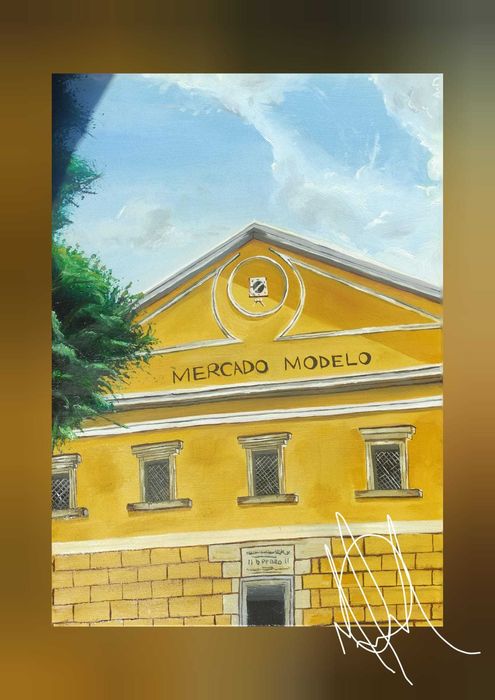 Tela do Mercado Modelo Salvador/BA ''Memoria amarela - Obra única