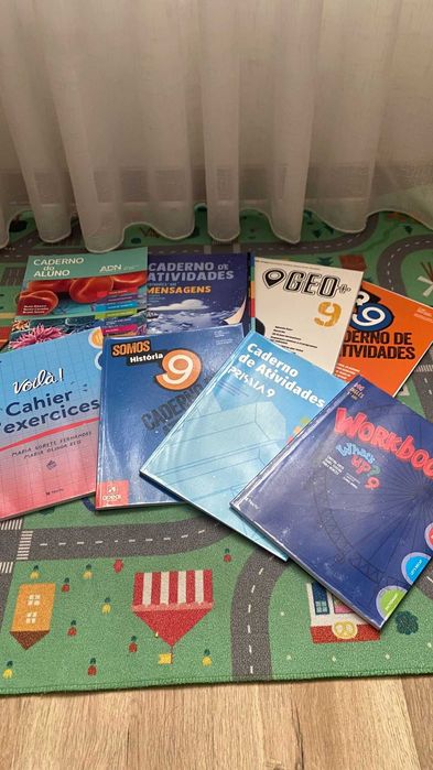 Conjunto de livros de fichas do 9 ano encadernados