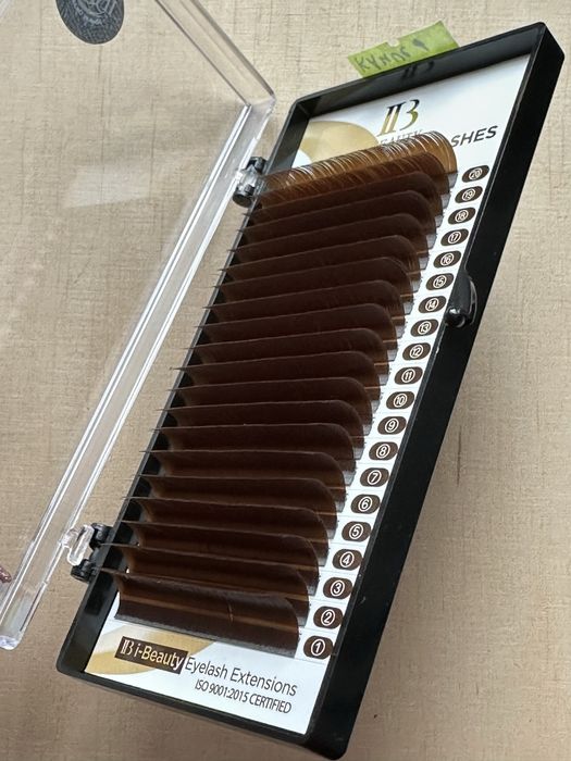 Вії для нарощування Premium Color i-Beauty коричневі CC 0.10