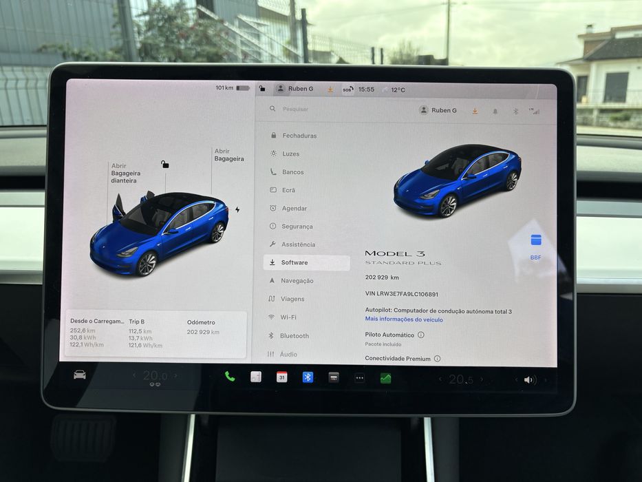 Tesla Model 3 SR+ LFP | Azul | Interior Branco | Jantes 19"