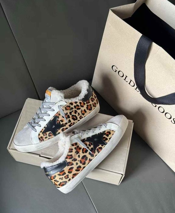 Кеди жіночі зимові Golden Goose леопардові кросівки 39