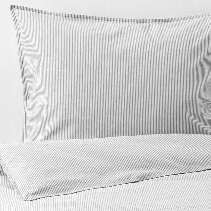 Pościel podwójna Ikea szare paski Bergpalm 200x200 + 2x 50x60 cm nowa
