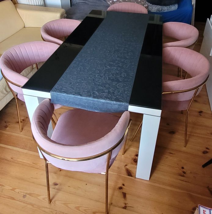 6 krzeseł welurowych glamour