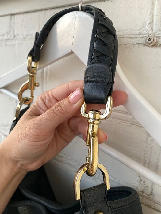 Кожаная брендовая сумка хобо Mulberry