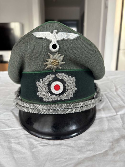ORYGINALNA niemiecka czapka oficerska strzelców alpejskich (Gebirgsjäger) Wehrmacht