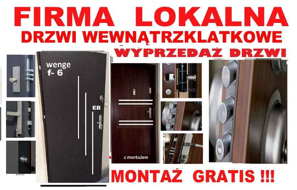 Drzwi zewnętrzne wejściowe- wewnątrzklatkowe z montażem BLOKI