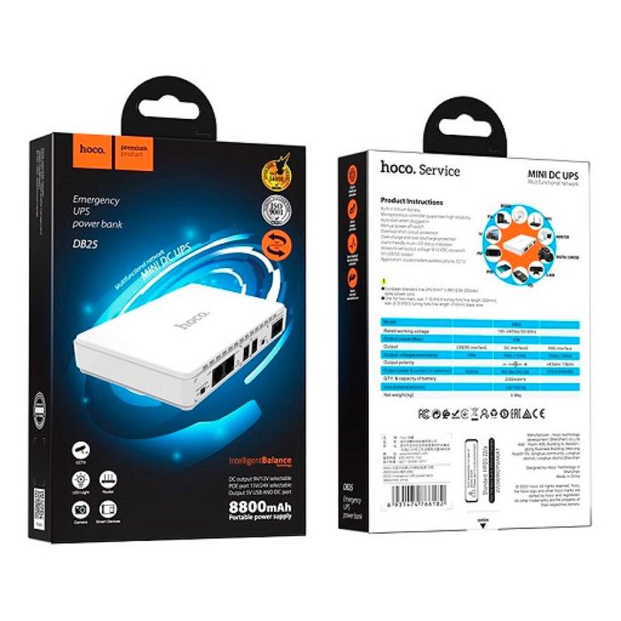 Hoco DB25 Smart Mini UPS для роутерів 5V/9V/12V 8800 mAh