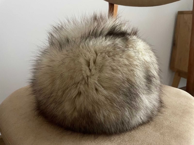 Czapka futro lisa Vintage damska Nowa