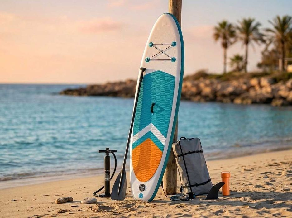 Deska SUP do Pływania Pompowana 1-2 osobowa 320cm XL | 3 Finy Stabilna | Udźwig 220kg | Kompletny Zestaw | Nowa | Fv23%