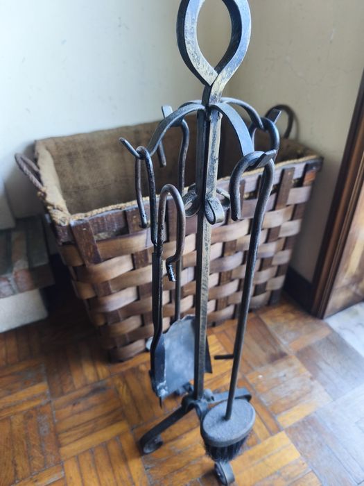 Cesta + acessórios para lareira