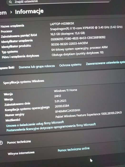 Laptop Microsoft surface 7th Win11 16/512gb ram Gwarancja 12/2026
